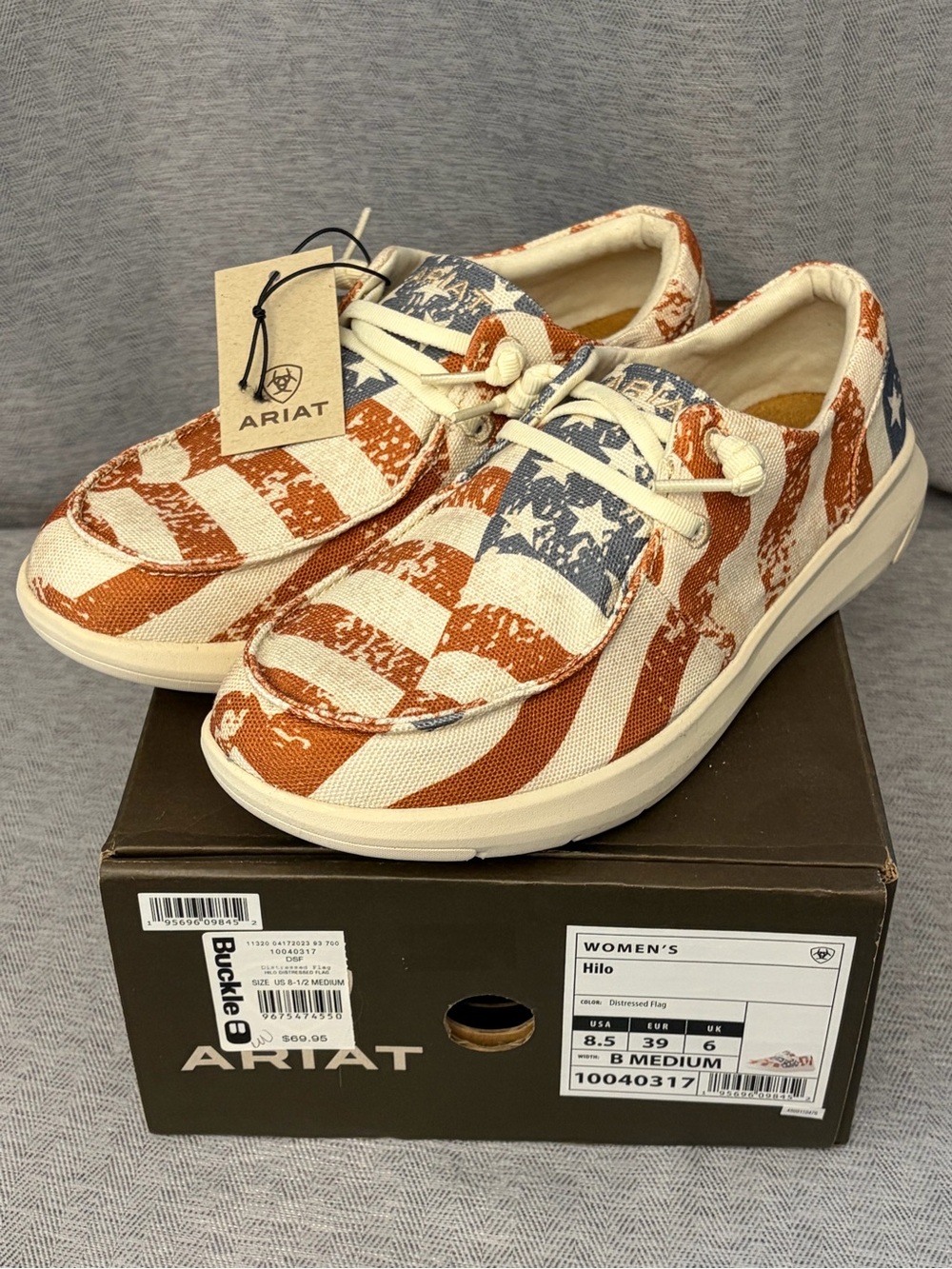 Ariat Women's Hilo Slip-On Sneakers in Red, Blue, Cream